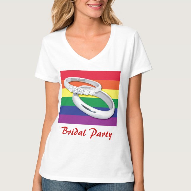 Gay Lesbian Wedding T-Shirt (Front)