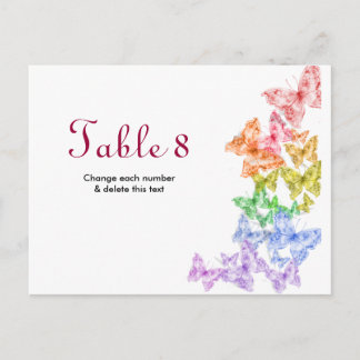 Gay Lesbian Wedding Table Cards numbers Postcard