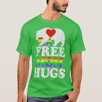 Gay LGBT Pride Mama Bear For Women Free Mom Hugs  T-Shirt