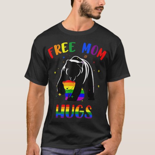 Gay LGBT Pride Mama Bear For Women Free Mom Hugs T T_Shirt