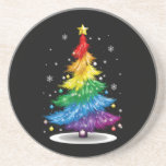 Gay LGBT Pride Rainbow Christmas Tree Merry Xmas Coaster<br><div class="desc">Gay LGBT Pride Rainbow Christmas Tree Merry Xmas</div>