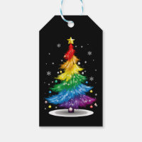 Gay LGBT Pride Rainbow Christmas Tree Merry Xmas