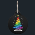 Gay LGBT Pride Rainbow Christmas Tree Merry Xmas Pet ID Tag<br><div class="desc">Gay LGBT Pride Rainbow Christmas Tree Merry Xmas</div>