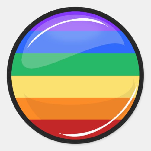 Gay Lgbt Pride Round Rainbow Flag Classic Round Sticker
