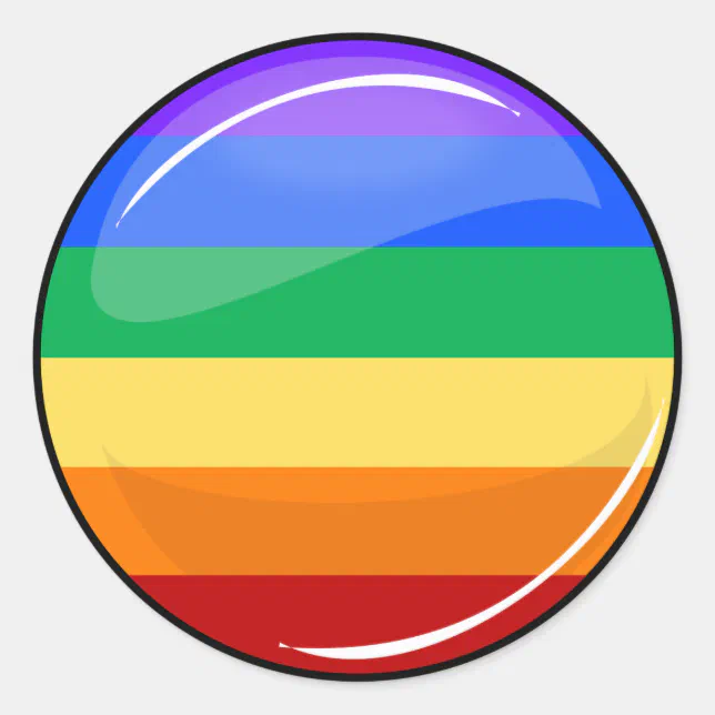 Gay Lgbt Pride Round Rainbow Flag Classic Round Sticker | Zazzle