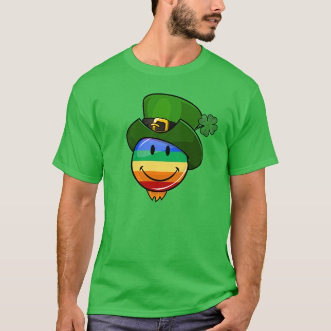 Gay Lgbt Rainbow Flag St. Patrick's Day T-Shirt (Front)