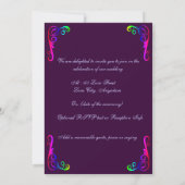 Gay LGBT Wedding Invitation- Rainbow & Purple Invitation (Back)