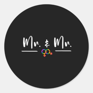 Gay Lgbt Wedding Party For Mr. And Mr. Honeymoon Classic Round Sticker