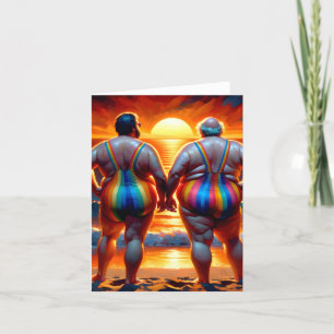 gay lgbtq a day at the beach love is love thank you card
