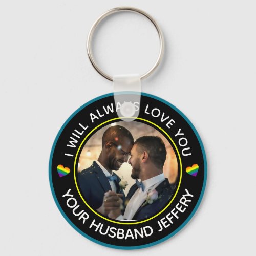  Gay LGBTQ Photo Wedding Couple Personalize   Keychain