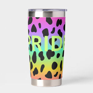 gay lgbtq pride leopard rainbow insulated tumbler