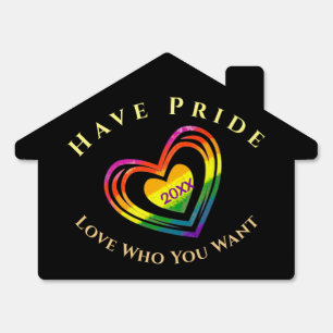 Gay LGBTQ Pride Love Rainbow Personalize Sign