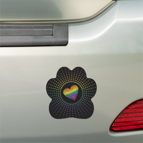Gay LGBTQ Pride Month Love Rainbow Heart  Car Magnet