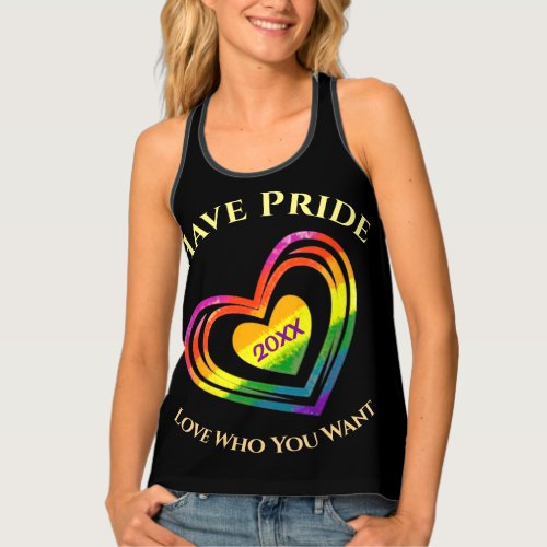 Gay LGBTQ Pride Month Love Who You Want Tank Top