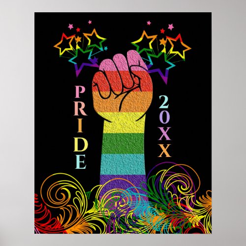 Gay LGBTQ Pride Month Love Wins Fist In Air Poster