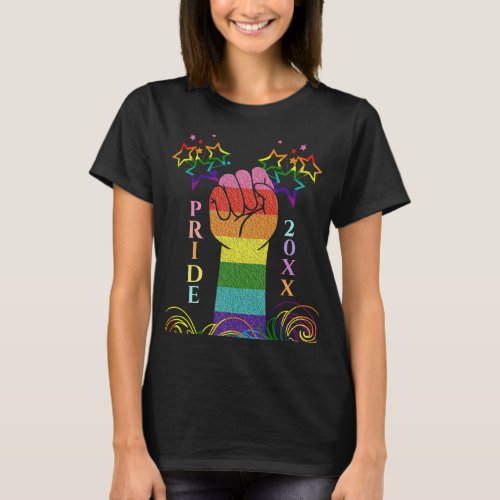 Gay LGBTQ Pride Month Love Wins Fist In Air T_Shirt
