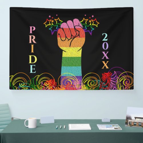 Gay LGBTQ Pride Month Love Wins Rainbow Custom Banner
