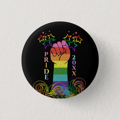 Gay LGBTQ Pride Month Rainbow Custom Button