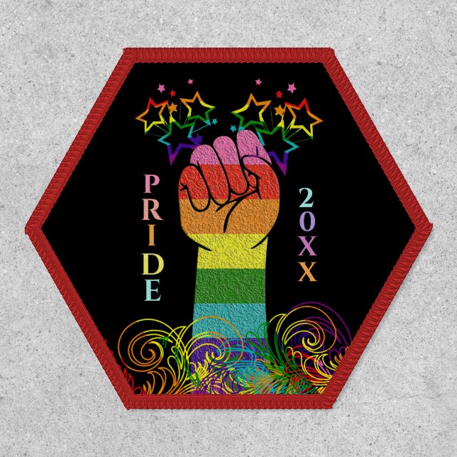 Gay LGBTQ Pride Rainbow Flag Personalize Patch (Front)