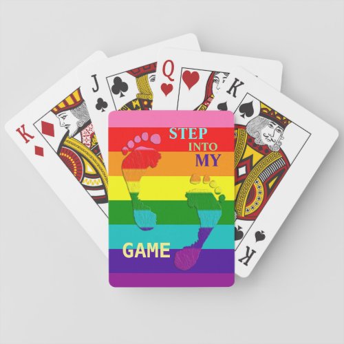 Gay LGBTQ Rainbow Flag Pride Colors Feet Playing Cards