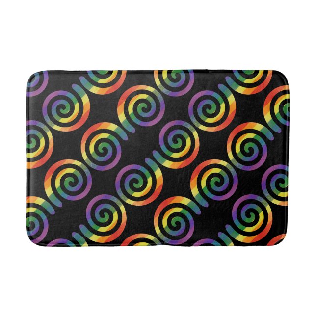 Gay LGBTQ Rainbow Pride Modern Pattern  Bath Mat (Front)