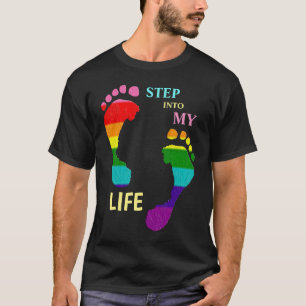 Gay LGBTQ Rainbow Pride Month Step My Life Feet T-Shirt