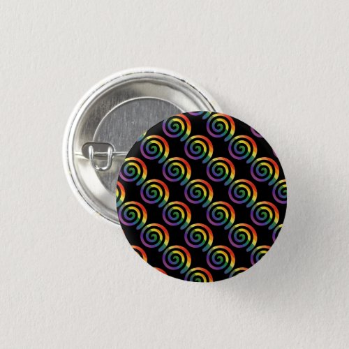 Gay LGBTQ Rainbow Pride Stripe Circular Pattern Button