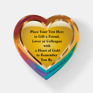 Gay LGBTQIA+ Heart of Gold Personalized Gifting Paperweight