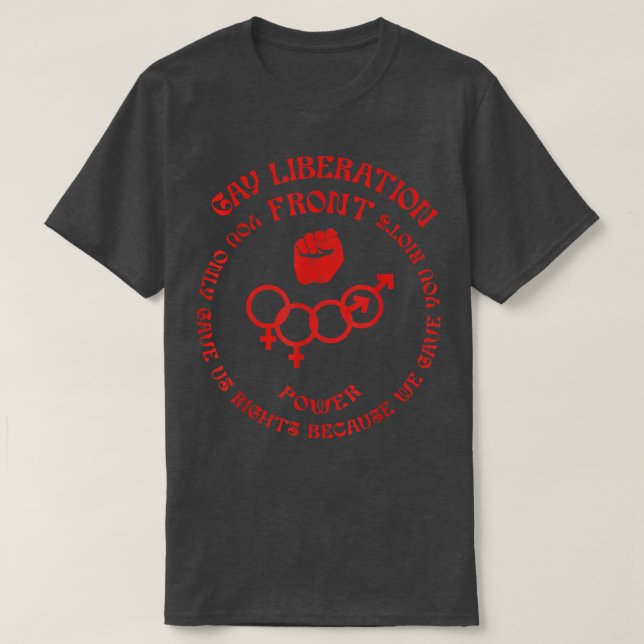 Gay Liberation Front Lesbian Queer Power LGBT Prid T-Shirt (Design Front)