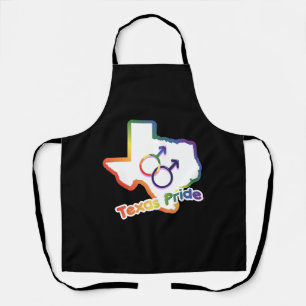 Gay Love Texas Map Design for proud LGBT+ Texan Apron