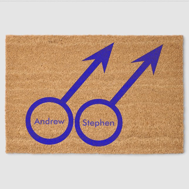 Gay Lovers Custom Fiber Doormat (Front)