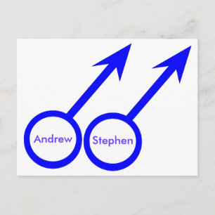 Gay Lovers Customisable Postcard