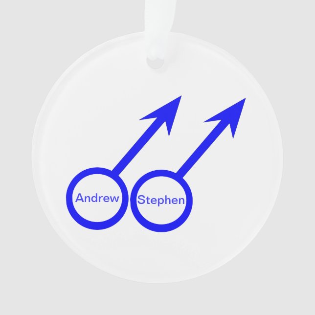 Gay Lovers Customizable Acrylic Ornament (Front)