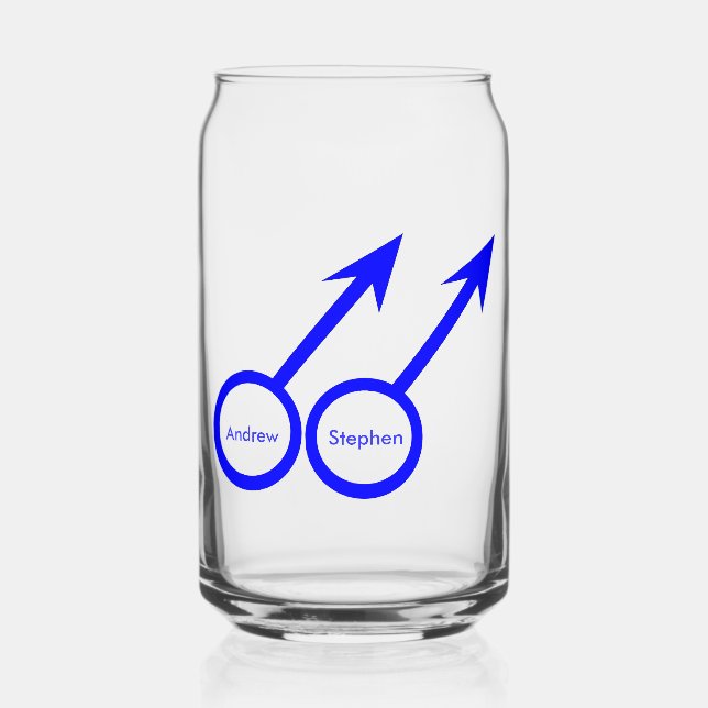 Gay Lovers Customizable Can Glass (Front)