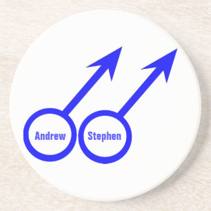 Gay Lovers Customizable Coasters