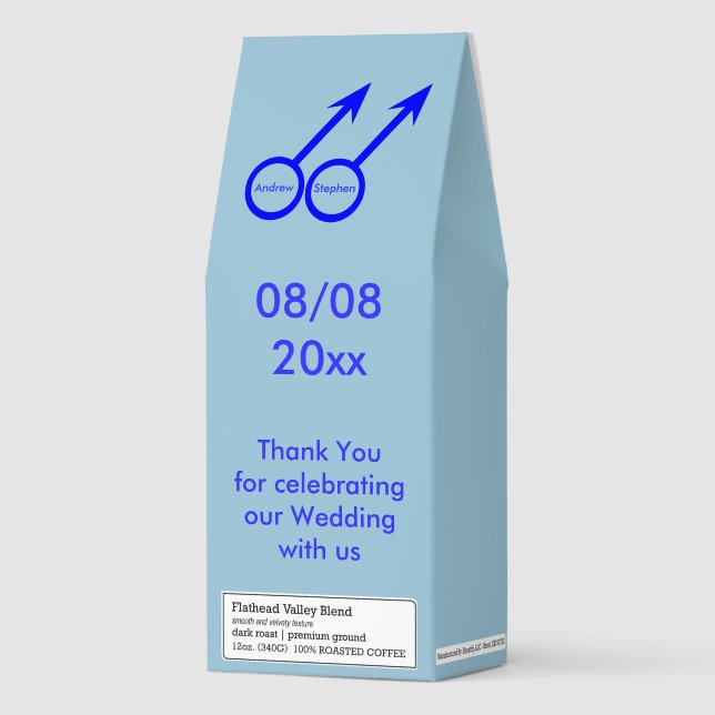 Gay Lovers Customizable Gay Wedding Custom Roasted Coffee (Front)