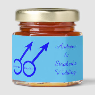 Gay Lovers Customizable Gay Wedding Honey Jar Favors