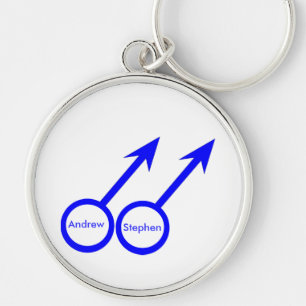 Gay Lovers Customizable Keychain