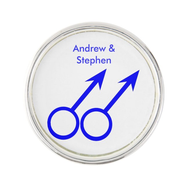 Gay Lovers Customizable Lapel Pin (Front)