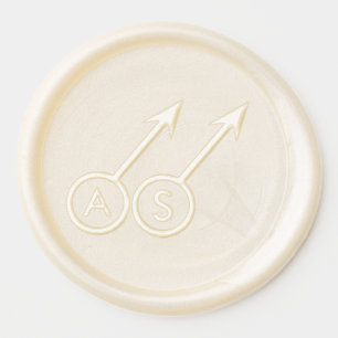 Gay Lovers Customizable Monogram Initials Wax Seal Sticker
