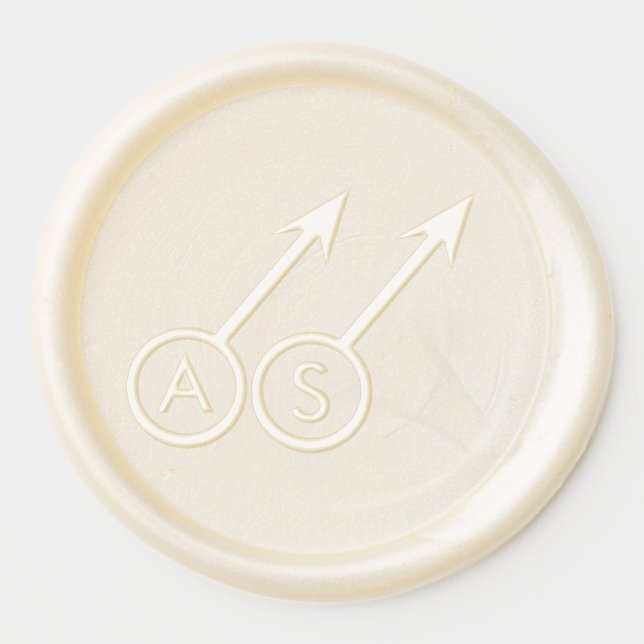 Gay Lovers Customizable Monogram Initials Wax Seal Sticker (Front)