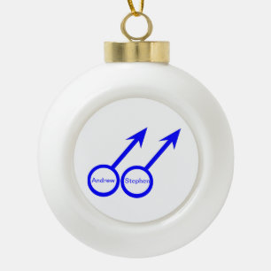 Gay Lovers Customizable Ornament