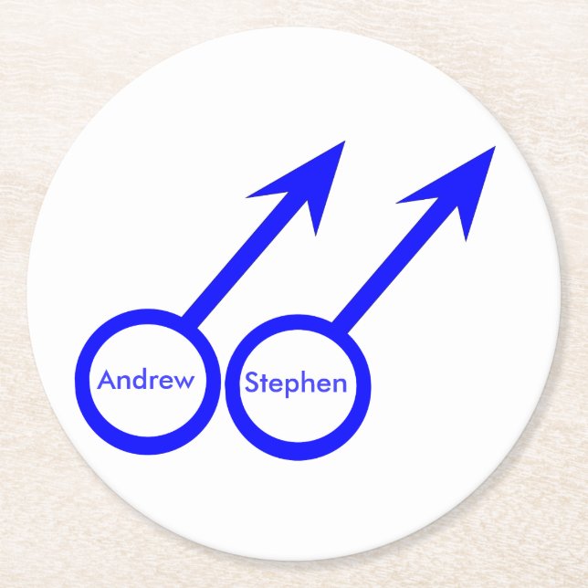 Gay Lovers Customizable Paper Coasters (Front)