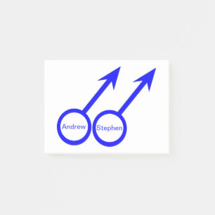 Gay Lovers Customizable Post it notes Pad