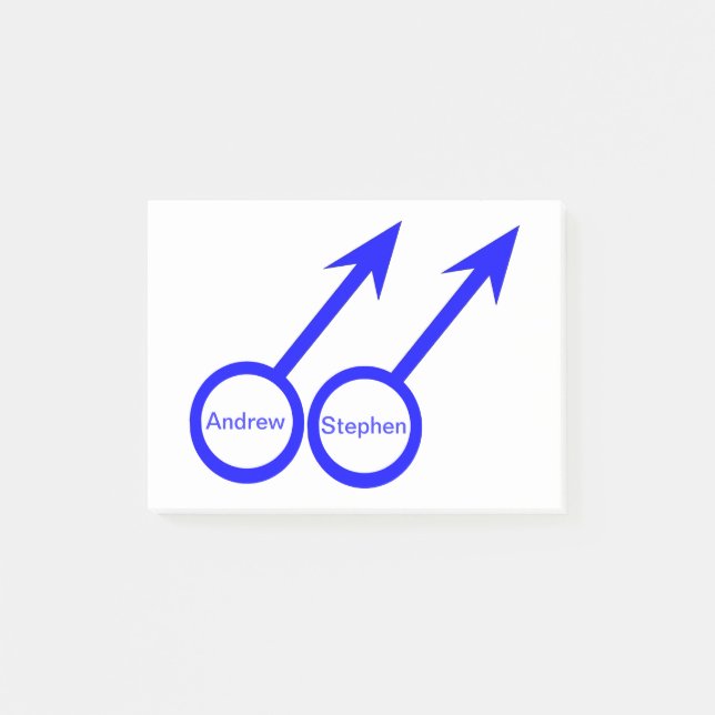 Gay Lovers Customizable Post it notes Pad (Front)