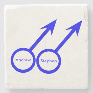 Gay Lovers Customizable Stone Coaster