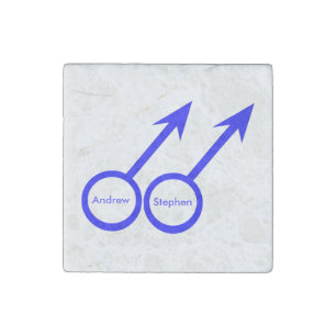 Gay Lovers Customizable Stone Magnet