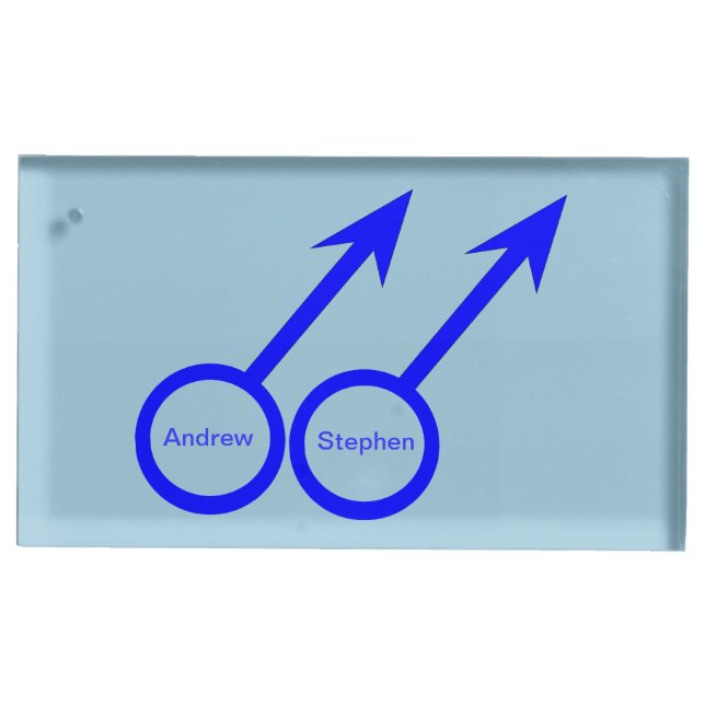 Gay Lovers Customizable Table Card Holder (Front)