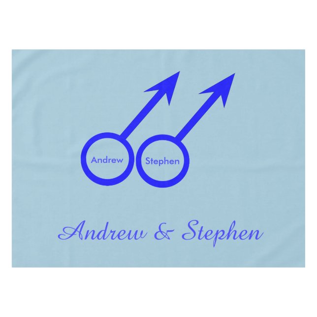 Gay Lovers Customizable Tablecloth (Front (Horizontal))