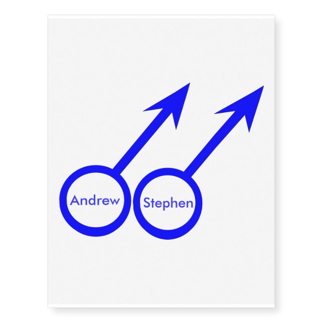Gay Lovers Customizable Temporary Tattoo (Front)